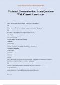 Technical Communication&period; Exam Questions With Correct Answers A&plus;
