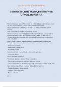 Theories of Crime Exam Questions With Correct Answers A&plus;