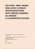 SDS EXAM - NBRC&comma; BRAND NEW LATEST ULTIMATE UPDATE&lpar;2025&rpar; EXAM&comma; WITH VERIFIED ANSWERS&comma; ALL GRADED A&plus;&vert;GUARANTEED SUCCESS&period;