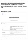 NUR 2063 Essential of Pathophysiology 2025 update Complete questions and verified answers&sol;100&percnt; accurate answers&vert;already graded A&plus;