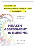 TEST BANK FOR Health Assessment in Nursing 7th Edition by Weber Chapters 1 - 34 