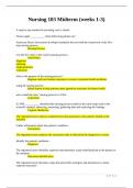 Nursing 103 Midterm &lpar;weeks 1-3&rpar;