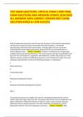 TEST BANK QUESTIONS&colon; CRITICAL EXAM 3 AND FINAL  EXAM QUESTIONS AND ANSWERS UPDATE 2024&sol;2025  ALL ANSWERS 100&percnt; CORRECT VERIFIED BEST EXAM  SOLUTION RATED A&plus; FOR SUCCESS