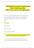 NRNP 6665-01 Psychiatric Mental Health Week 11 Final Exam 2024  &lpar;100&percnt; Correct Answers & Explanations&rpar;