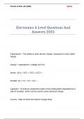 Electronics A Level Questions And Answers 2025