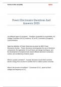 Power Electronics Questions And Answers 2025