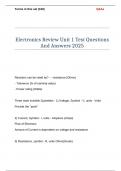 Electronics Review Unit 1 Test Questions And Answers 2025