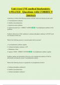 Unit 4 test UNE medical biochemistry UPDATED Questions with CORRECT  Answers 