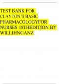TEST BANK FOR CLAYTON&rsquo;S BASIC PHARMACOLOGY FOR NURSES 18TH EDITION BY WILLIHNGANZ &vert; COMPLETE STUDY GUIDE&period;