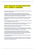 ARRT REGISTRY REVIEW QUESTIONS WITH CORRECT ANSWERS