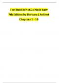 Test Bank for ECGs Made Easy &lpar;7th Edition&rpar; by Barbara J&period; Aehlert &vert; Verified Chapters 1&ndash;10 &vert; Latest Version