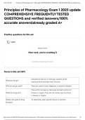 Principles of Pharmacology Exam 1 2025 update COMPREHENSIVE FREQUENTLY TESTED QUESTIONS and verified &vert;answers&sol;100&percnt; accurate answers&vert;already graded A&plus;