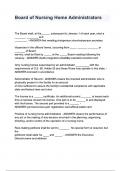 Board of Nursing Home Administrators questions and answers