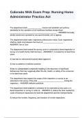 Colorado NHA Exam Prep Nursing Home Administrator Practice Act questions and answers