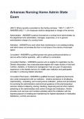Arkansas Nursing Home Admin State Exam questions and answers