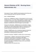 General Statutes of NC - Nursing Home Administrator Act questions and answers&period;