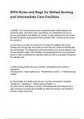 IDPH Rules and Regs for Skilled Nursing and Intermediate Care Facilities questions and answers