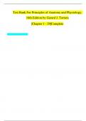 Test Bank For Principles of Anatomy and Physiology,  16th Edition by Gerard J. Tortora