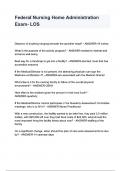 Federal Nursing Home Administration Exam- LOS questions and answers
