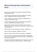 Missouri Nursing Home Administrator Exam questions and answers&period;