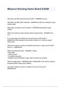 Missouri Nursing Home Board EXAM questions and answers