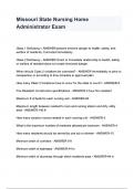 Missouri State Nursing Home Administrator Exam questions and answers