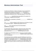 Montana Administrator Test questions and answers