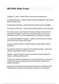 MS NHA State Exam questions and answers