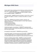 Michigan NHA Exam questions and answers