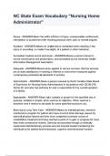 NC State Exam Vocabulary Nursing Home Administrator questions and answers&period;
