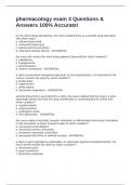 pharmacology exam 3 Questions & Answers 100&percnt; Accurate&excl;