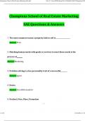 Champions School of Real Estate Marketing SAE Latest 2025 Questions and Answers &lpar;2025 &sol; 2026&rpar; &lpar;Verified Answers&rpar;