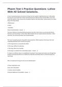 Pharm Test 1 Practice Questions -Lehne With All Solved Solutions&period;