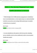 CRCR 2 Pre-Service Financial Care Quiz Combo Latest 2025 Questions and Answers &lpar;2025 &sol; 2026&rpar; &lpar;Verified Answers&rpar;