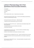 Lehne's Pharmacology CH 3 Test Questions And Accurate Answers&period;