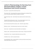 Lehne's Pharmacology for Nursing Care Eleventh Edition Chapter 1 Exam Questions And Correct Answers&period;