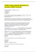 CARN study material Questions & Answers 100&percnt; Correct&excl;&excl;