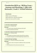 Chamberlain BIOS 251 &sol; BIOS251 Exam 1 &vert; 2026&sol;2027 &vert; Anatomy and Physiology I &vert; Q&A with Rationales &vert; Anatomical Planes&comma; Homeostasis & Body Cavities &vert; Grade A &vert; Verified Solutions