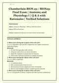 BIOS 251 &sol; BIOS251 Final Exam Chamberlain  &vert; 2026&sol;2027 &vert; Anatomy and Physiology I &vert; Q&A with Rationales &vert; Verified Solutions &vert; Grade A &vert; Guaranteed Pass