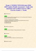Exam 1&colon; NUR101&sol; NUR 101&lpar;Latest 2024&sol; 2025 Update&rpar; Health Assessment &vert; Guide with Questions and Verified Answers&vert; 100&percnt; Correct&vert; Grade A &ndash; Fortis 