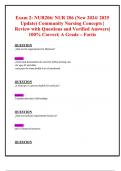 Exam 2&colon; NUR206&sol; NUR 206 &lpar;Latest 2024&sol; 2025 Update&rpar; Community Nursing Concepts Exam &vert; Questions and Verified Answers&vert; 100&percnt; Correct&vert; Grade A &ndash; Fortis