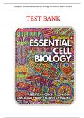 Complete Test Bank Essential Cell Biology 5th Edition Alberts Hopkin Questions & Answers with rationales &lpar;Chapter 1-20&rpar; UPDATED 2025