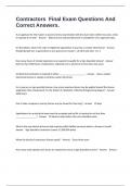 Contractors  Final Exam Questions And Correct Answers&period;