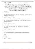 Test Bank For Managing Performance through Training and Development&comma; 8th Edition Alan M&period; Saks