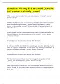 American History B- Lesson 02 Question and answers already passed 