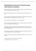 Residential Contractor Practice Exam And Correct Answers&period;