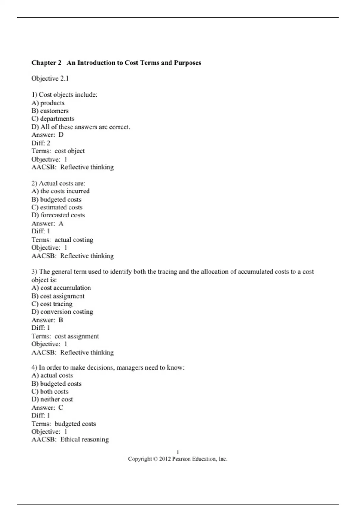 Chapter 2 An Introduction to Cost Terms and Purposes - Cost Accounting ...