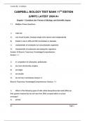 TEST BANK for Campbell Biology 11th Edition by Urry &vert; All Chapters 1-56 Covered&vert; Complete Guide A&plus;