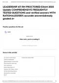 LEADERSHIP ATI RN PROCTORED EXAM 2025 Update COMPREHENSIVE FREQUENTLY TESTED QUESTIONS and verified answers WITH RATIONALES&vert;100&percnt; accurate answers&vert;already graded A&plus;