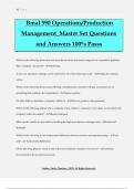Bmal 590 Operations&sol;Production Management&lowbar;Master Set Questions and Answers 100&percnt; Passs